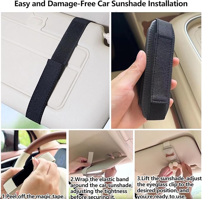 Car Sunglasses Holder Eyeglass Clip with Sun Visor Storage for Cards Magnetic Eyewear Clamp Car Decor