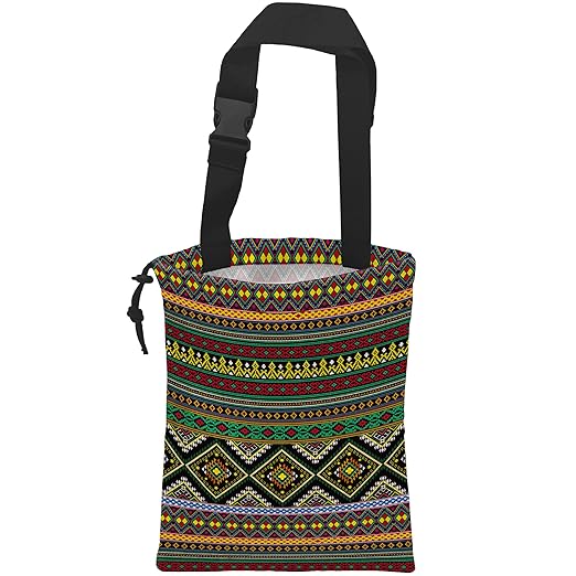 Car Trash Bag Hanging Green Ethnic Style Car Trash Can Waterproof Garbage Bag Hanging for Car Back Seat