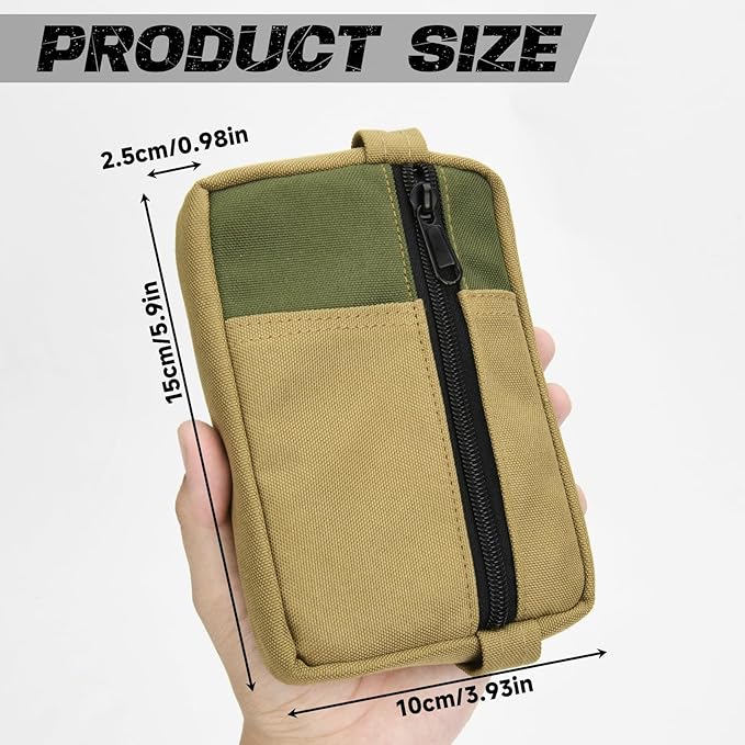 EDC Organizer Pouch for Men, Oxford Fabric EDC Pocket Organizer Multitool Pocket Pouch Small Storage Bag for Multi-Tool, Flashlight, Pen, Credit Card, Cash, Notebook