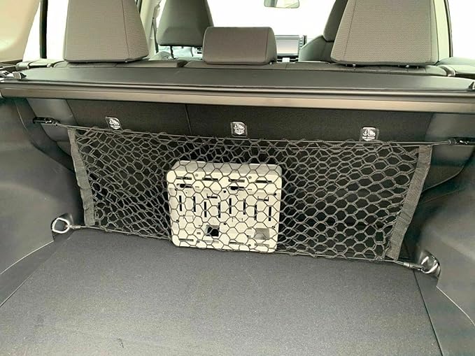 Rear Trunk Seats Organizer Cargo Net for Toyota RAV4 2019–2025 – Envelope Style Cargo Net for SUV – Premium Mesh Elastic Car Trunk Organizer Vehicle Carrier Storage – Compatible with RAV4