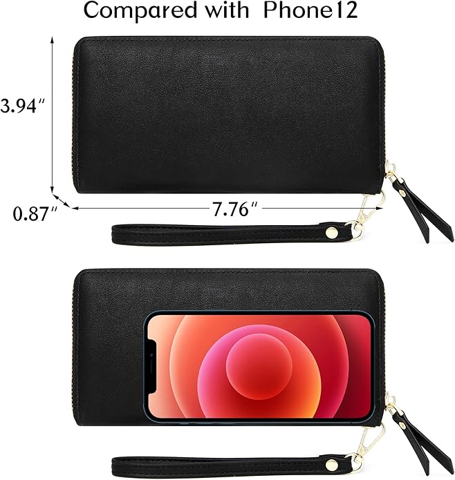 GEEAD Custom Design Wristlet Wallets for Women PU Leather RFID Blocking Wallet