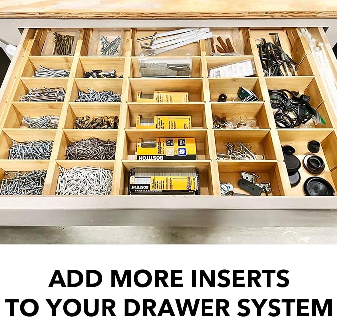 SpaceAid Bamboo Drawer Dividers Inserts, 3 Sizes, 9 Pack
