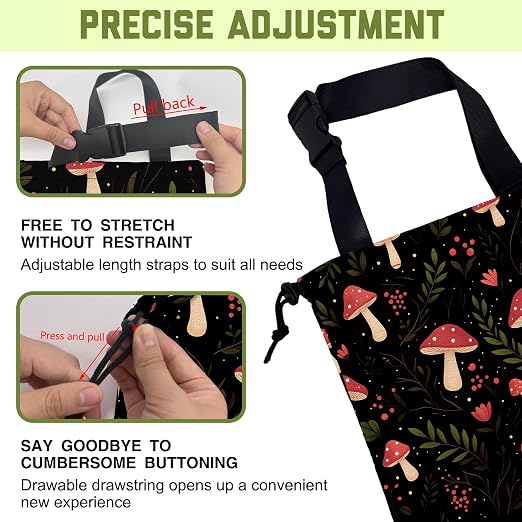 Car Gabage Bag Red Mushroom and Leaves Waterproof Car Trash Bag Hanging Leakproof Car Garbage Bag Washable Reusable Trash Bag For Car Interior Hanging Organizer Storage Vehicle Travelling Camping