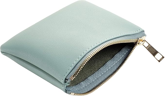 Chelmon Vegan Leather Coin Purse Pouch Change Purse With Zipper For Men Women