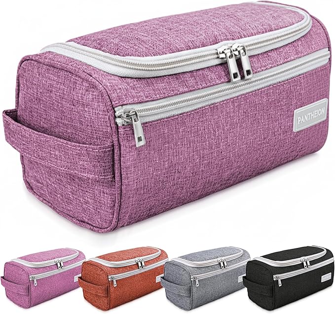 emissary Travel Hanging Toiletry Bag, Lightweight Travel Makeup Organizer for Women, Waterproof Cosmetic Makeup Bag Organizer with Hanging Hook for Accessories,Essentials, Toiletries, Pink