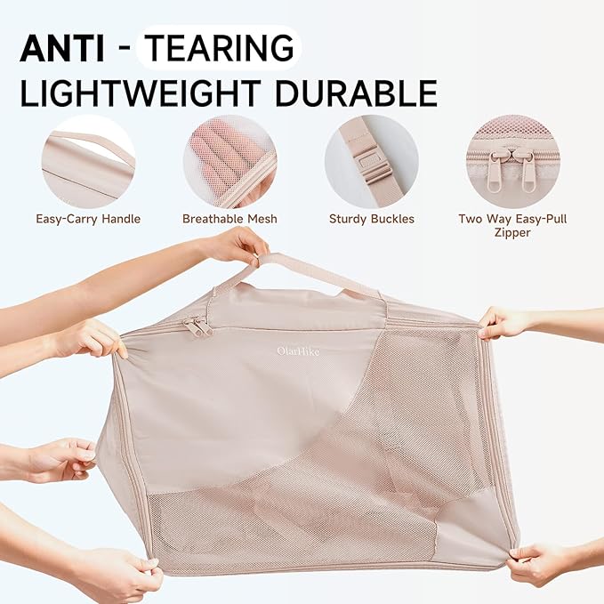 OlarHike 11 Set Packing Cubes for Travel, Gifts for Women Mom,Anti-Tearing Suitcase Organizer with Over 1000 pcs Mesh Holes,Vacation Essentials & Accessories for Cruise Ship
