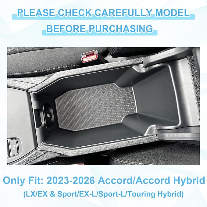 PIMCAR Compatible with 2023-2026 Honda Accord LX EX Sport EX-L Sport-L Touring Hybrid Center Console Organizer ABS Plastic Material 11th Gen Accord Armrest Box Insert Tray Pallet Accessories -Red