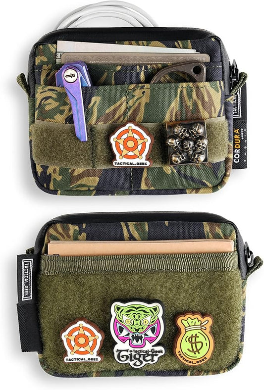 TACTICAL GEEK Storage A3 EDC Pouch Organizer, Nylon Multi-Functional Utility Small Tool Pocket, Multi-Purpose Molle EDC Gadget Storage Pouch, Nylon Compact Organizer for Daily Carry Camo