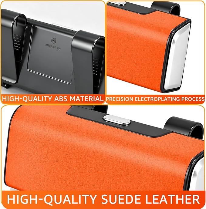 Car Sunglasses Holder for Sun Visor, Button Leather Eyeglass Hanger and Interior Storage Box