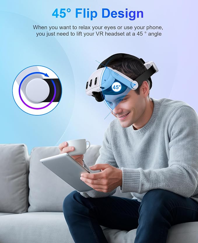 Headstrap for Quest 3 / Quest 3S/ Quest 2 Comfort Head Strap Adjustable VR Strap Reduce Pressure & Lightweight VR Elite Strap Replacement Accessories for Oculus 3 3S 2