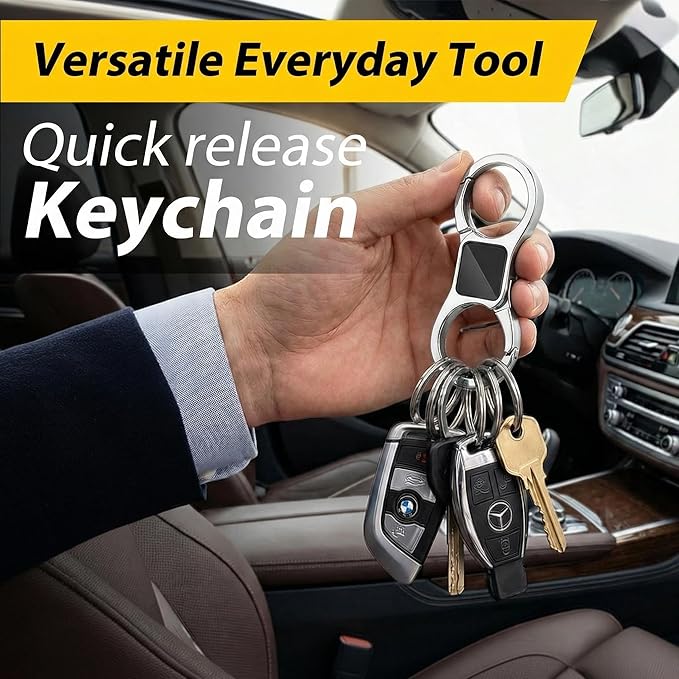 DAYGOS Key Chain - Quick Release Keychain with 8 Key Rings - Heavy Duty Car Keychains Organizer