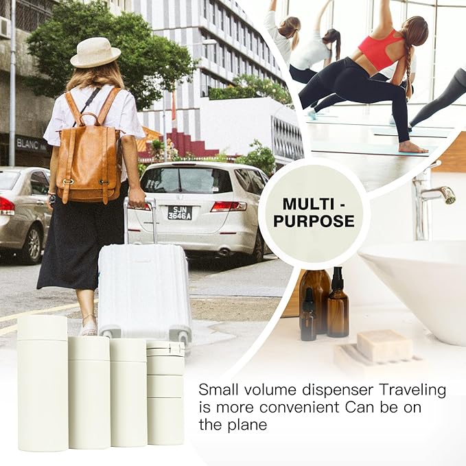 Suteng Travel Bottles for Toiletries, 5 Pack Travel Size Containers, TSA Approved Leak Proof - Silicone Toiletry Containers with Clear Bag for Shampoo, Conditioner & Lotion, Travel Essentials