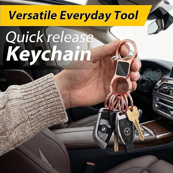 DAYGOS Key Chain - Quick Release Keychain with 8 Key Rings - Heavy Duty Car Keychains Organizer