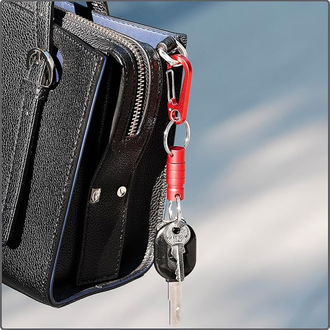 Quick Release Keychain Clip, Small Carabiner Clip & Pull Apart Detachable Key Ring, Car Key Chain Hooks Keyring