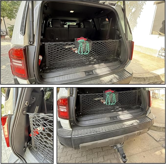 Rear Trunk Envelope Mesh Cargo Net Suitable for 2024 2025 2026 Toyota Land Cruiser 250 1958 Prado Lc250 J250 Rear Trunk Mesh Cargo Storage Net Bag