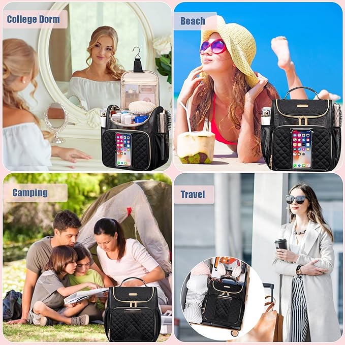 Otevan Large Toiletry Bag for Women Men,Portable Shower Caddy For College Dorms,Gym Shower Bag for Women, Quick Dry Hanging Toiletry Bag Bathroom Accessories Bag for Traveling, Camping Essentials