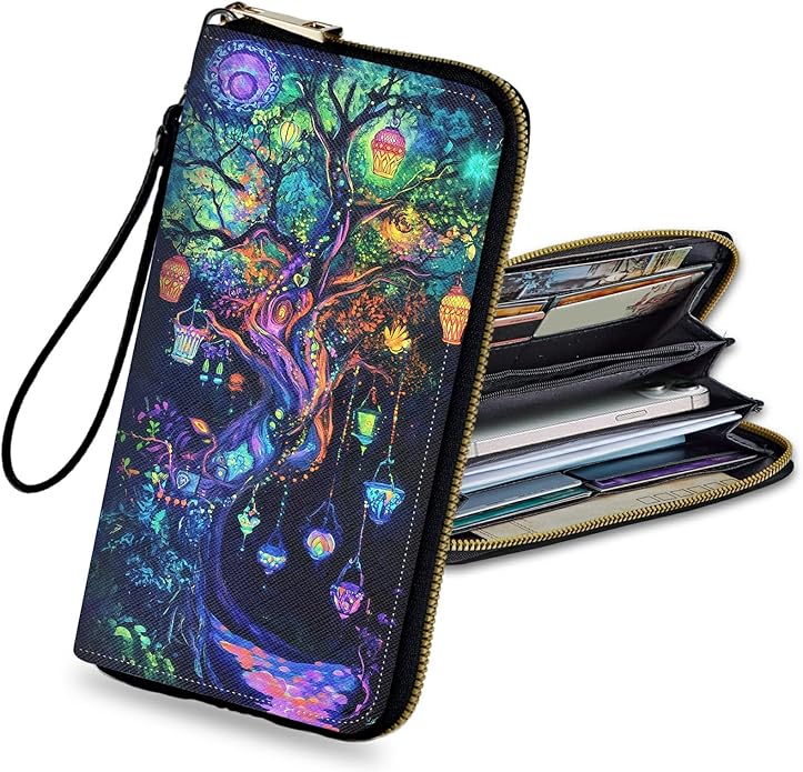 Wristlet Wallet for Women, RFID Blocking Phone Wallet, Large Capacity Zip Around Clutch, Fits iPhone 15 Pro Max, Travel Organizer Purse
