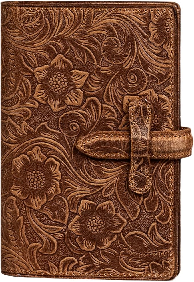 Genuine Leather Passport Holder Travel Bifold Wallet For Men And Women Slim RFID Blocking Brown