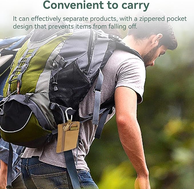 HERCHR Mini Size EDC Utility Pouch Bags First Aid Pouch Organizer Storage Pouch Waist Pack with Carabiner