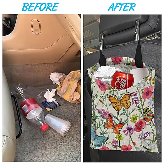 Car Trash Can Waterproof Garbage Bag Hanging for Car Back Seat