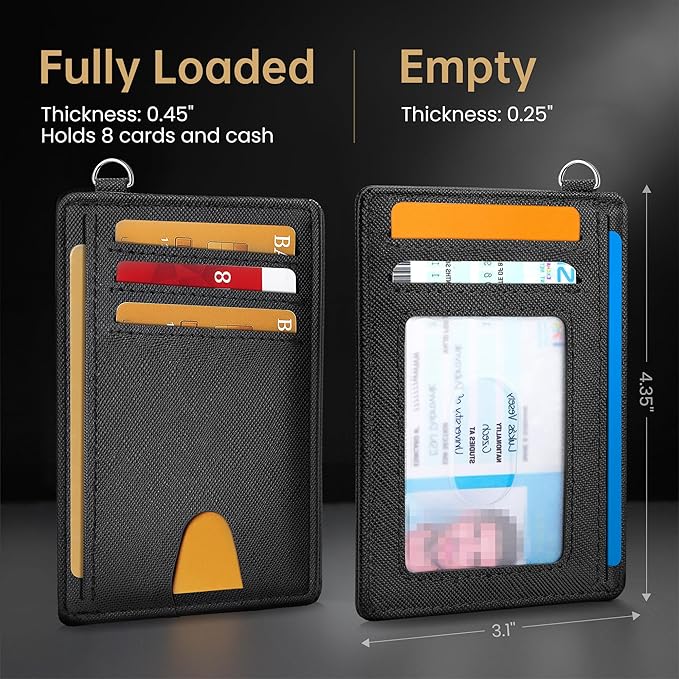 Mayski Slim Wallet, Credit Card Holder for Women, Minimalist Front Pocket RFID Blocking Card Cases, Small Wallet Women Men(Cross Black)