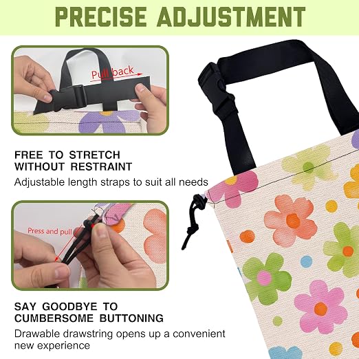 Car Trash Bag Retro Watercolor Flower Leak-Proof Waterproof Car Garbage Bag with Drawstring Foldable Canvas Trash Bin with Adjustable Buckle for Car Accessories, Travelling, Camping