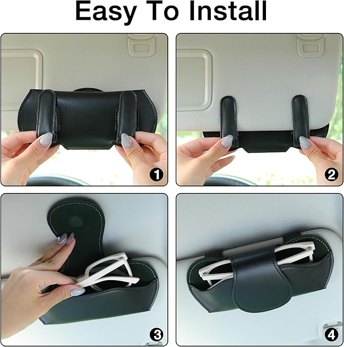 KINIVA Sunglass Clip & Holder, Magnetic Glasses Case for Car Organizer