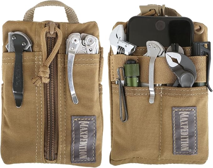 MAXPEDITION Platy Pocket Organizer, Durable EDC Tool Pouch for Men, Neck Wallet with Paracord Lanyard, Holds Flashlight, Multitool, Pen, Notebook