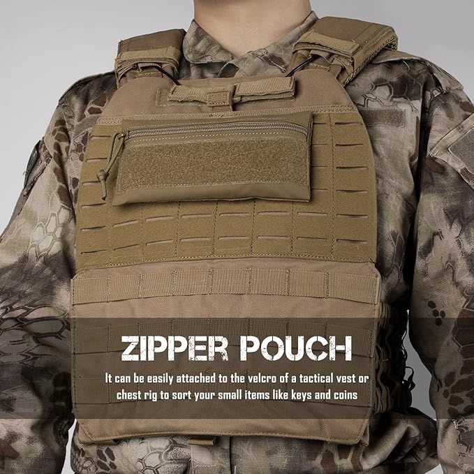 WYNEX Tactical Tool Zipper Pouch, Bag Insert EDC Organizer Utility Admin Storage Pocket Accessories Snack Pouch with Hook Backing for MK3 MK4 Chest Rig