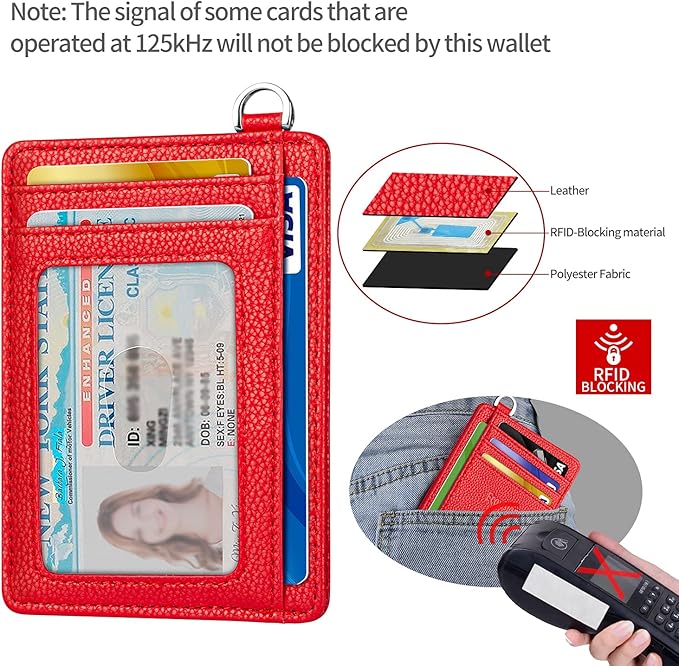 EcoVision Slim Minimalist Front Pocket Wallet, RFID Blocking Credit Card Holder Wallet with Detachable D-Shackle for Men Women