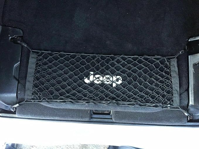Rear Trunk Organizer Cargo Net for Jeep Wrangler 2007-2025 – Floor Style Cargo Net for SUV – Premium Mesh Car Trunk Organizer Vehicle Carrier Storag – Compatible with Wrangler