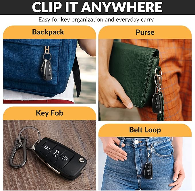 Rainspire Key Ring Keychain Keyrings Key Chain Holder Clip Key Organizer Key Chain Ring for Men and Women, 3 Pack