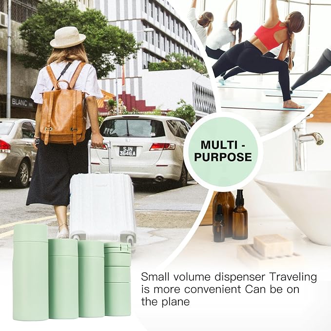 Suteng Travel Bottles for Toiletries, 5 Pack Travel Size Containers, TSA Approved Leak Proof - Silicone Toiletry Containers with Clear Bag for Shampoo, Conditioner & Lotion, Travel Essentials