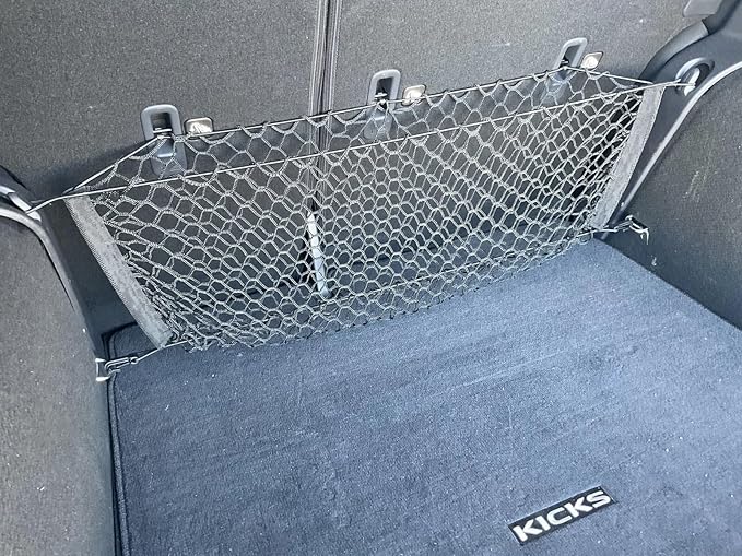 Trunk Organizer Cargo Net for Nissan Kicks 2017–2024 – Envelope Style Cargo Net for SUV – Premium Mesh Elastic Car Trunk Organizer Vehicle Carrier Storage – Compatible with Kicks