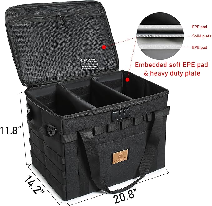 Tactical Camping Storage Bag - 38L Utility Tote Bag Organizer with Combination Lock and Shoulder Strap