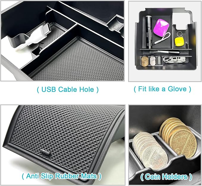 CDEFG for 2022 2023 2024 2025 2026 Nissan Frontier Center Console Organizer for 2026 2025 Nissan Frontier Armrest Storage Box 2022-2025 2026 Frontier Pickup Truck Accessories