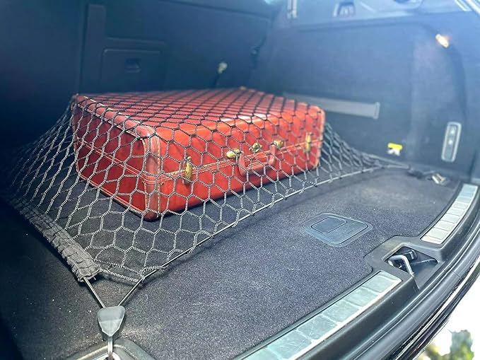 Trunk Organizer Cargo Net for Volvo XC60 2010-2026 – Floor Style Cargo Net for SUV – Premium Mesh Elastic Car Trunk Organizer Vehicle Carrier Storage – Compatible with XC60