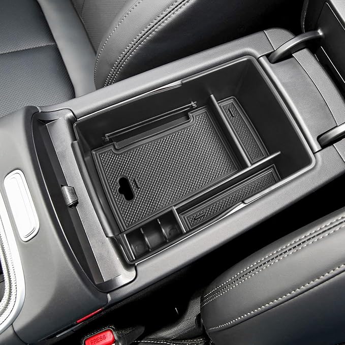 TACORBO Center Console Organizer Compatible with Hyundai Santa Fe 2021 2022 2023 & Santa Fe SEL 2022 2023 Accessories Armrest Secondary Storage Box, ABS Insert Glove Box Tray, Black