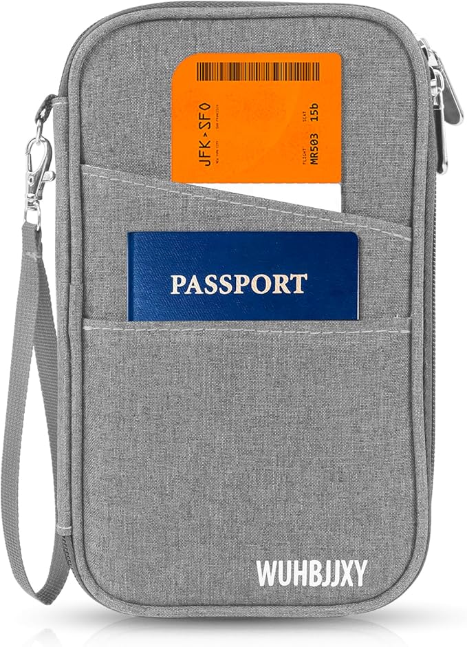 Amazing practical,Passport Holder Family, Women Rfid BlockingWallet, Travel Wallets, Waterproof Passport Holders Bag for Men Traveling, Travel Document Organizer Credit Cards Case (Gray)