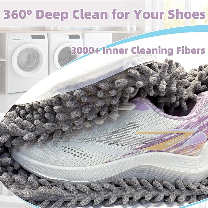Shoe Washing Machine Bag Shoe Laundry Bags for Sneakers Reusable 2pc Shoes Cleaning Bags 360° Deep Clean for All Shoes Types With Invisible Zipper