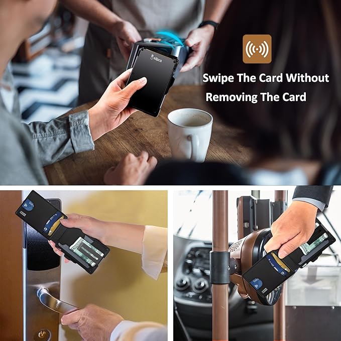 umoven Wallet for Men - with Money Clip Slim Leather Slots Credit Card Holder RFID Blocking Bifold Minimalist Wallet