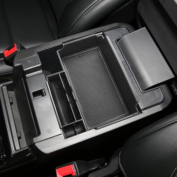 HGWEI Center Console Organizer Compatible with Ford Explorer 2020 2021 2022 2023 2024 2025 2026 Interior Accessories, Coin Holder Armrest Secondary Storage Box Container Insert Divider Tray, Black