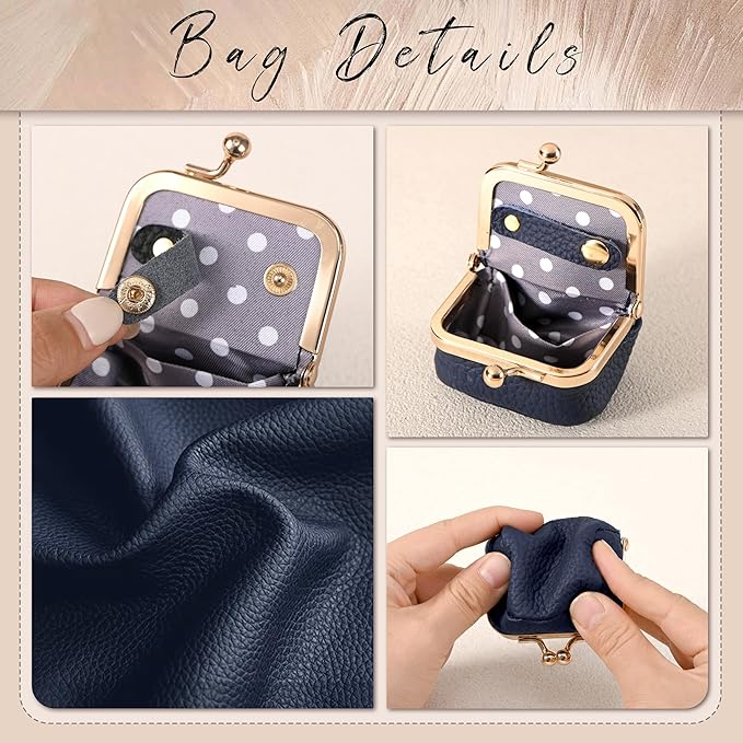 Zivyes Mini Jewelry Box Travel Small Coin Purse Organizer Case Genuine Leather Tiny Size (Blue)