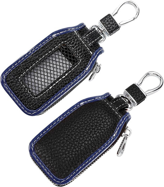 2 Pieces Leather Car Key Chain Case Holder Car Key Case Key Fob Protector Car Key Fob Cover Case (Violet)