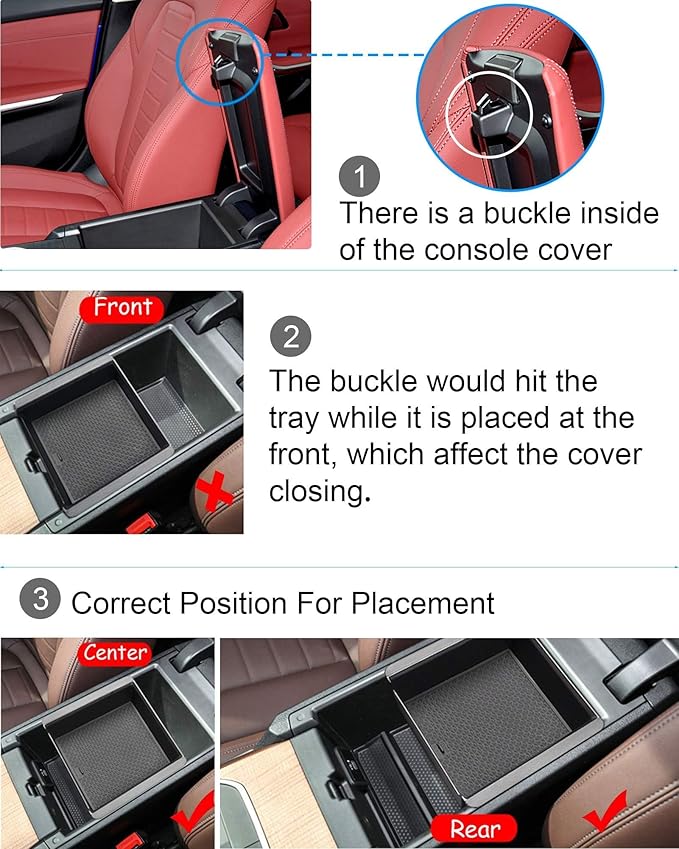 TTCR-II Compatible with BMW 3 Series Center Console Organizer G20 2019-2024 2025 2026, for 4 Series Console Organizer Tray G22 2021-2025 2026, for BMW i4 G26 Middle Storage Tray