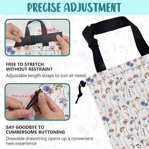 Car Garbage Bag Watercolor Wildflowers Drawstring Car Trash Bag Hanging for Back Seat with Adjustable Buckle Canvas Vehicle Trash Can Easy-to-Install