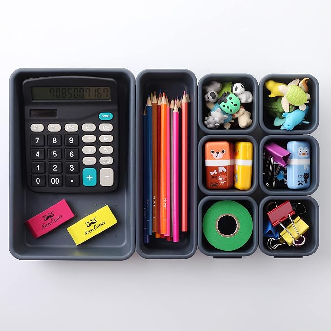 Mr. Pen- Interlocking Desk Drawer Organizer, 8 pcs, Drawer Organizer | Kitchen Drawer Organizer, Desk Drawer Organizer, Drawer Organizers