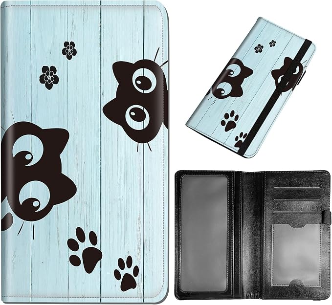 DEGDFSGR Checkbook Cover PU Leather Checkbook Covers for Women for Duplicate Checks, Check Book Covers with RFID Blocking Function for Personal Checkbook (Wooden Cat)