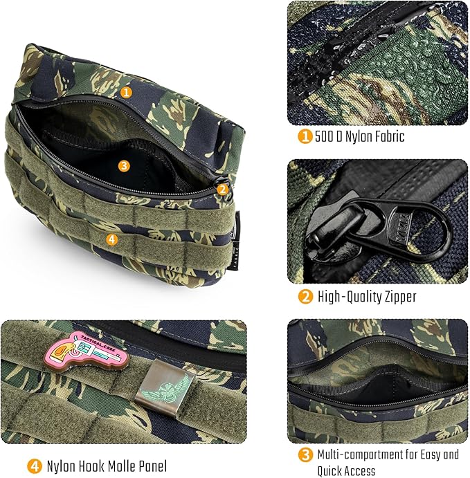 TACTICAL_GEEK Cache L2 EDC Sling Bag, Nylon Crossbody Bag Organizer, EDC Molle Bag, Multifunctional Shoulder Small Bag for Daily Hiking Carry, Camouflage