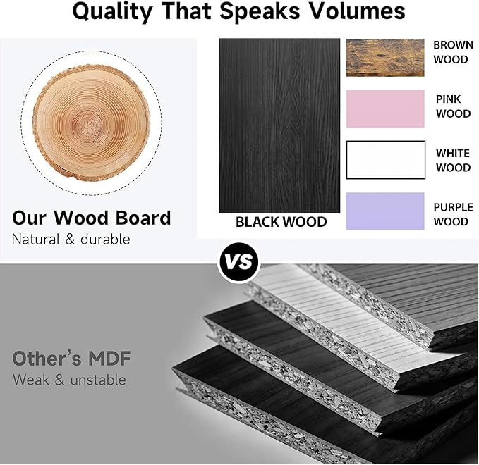 OPNICE Adjustable Monitor Stand Riser for Desk, Computer & Laptop Stand, Desk Organizers and Accessories, Office Desk Accessories & Workspace Organizer for Home Office, Brown Wood 2-Pack